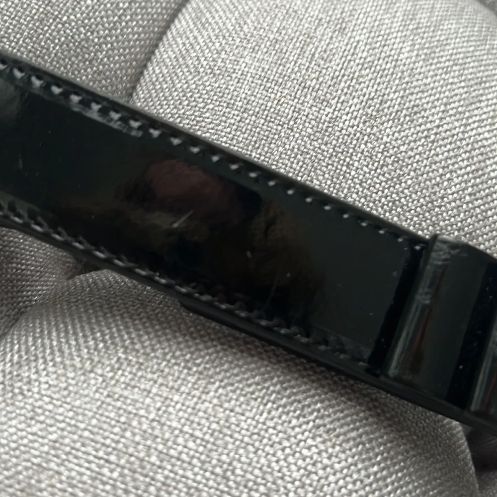 Another Line Black Patent Leather Bow Waist Belt Size Small / Medium